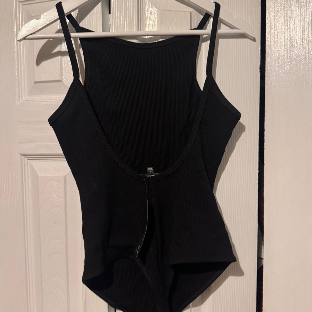 Lulu's Black Ribbed Bodysuit - Picture 2 of 2